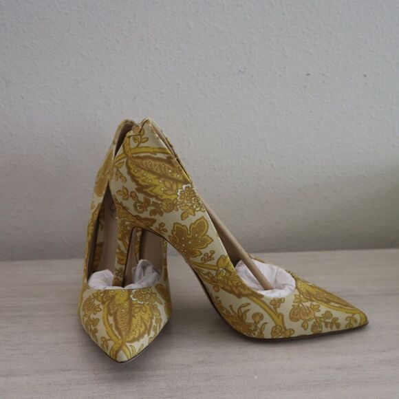 Sam Edelman H37918F704 Sz 6 Hazel Tumeric Fabric Pointed Toe High Heel Pumps $14 - Picture 4 of 14